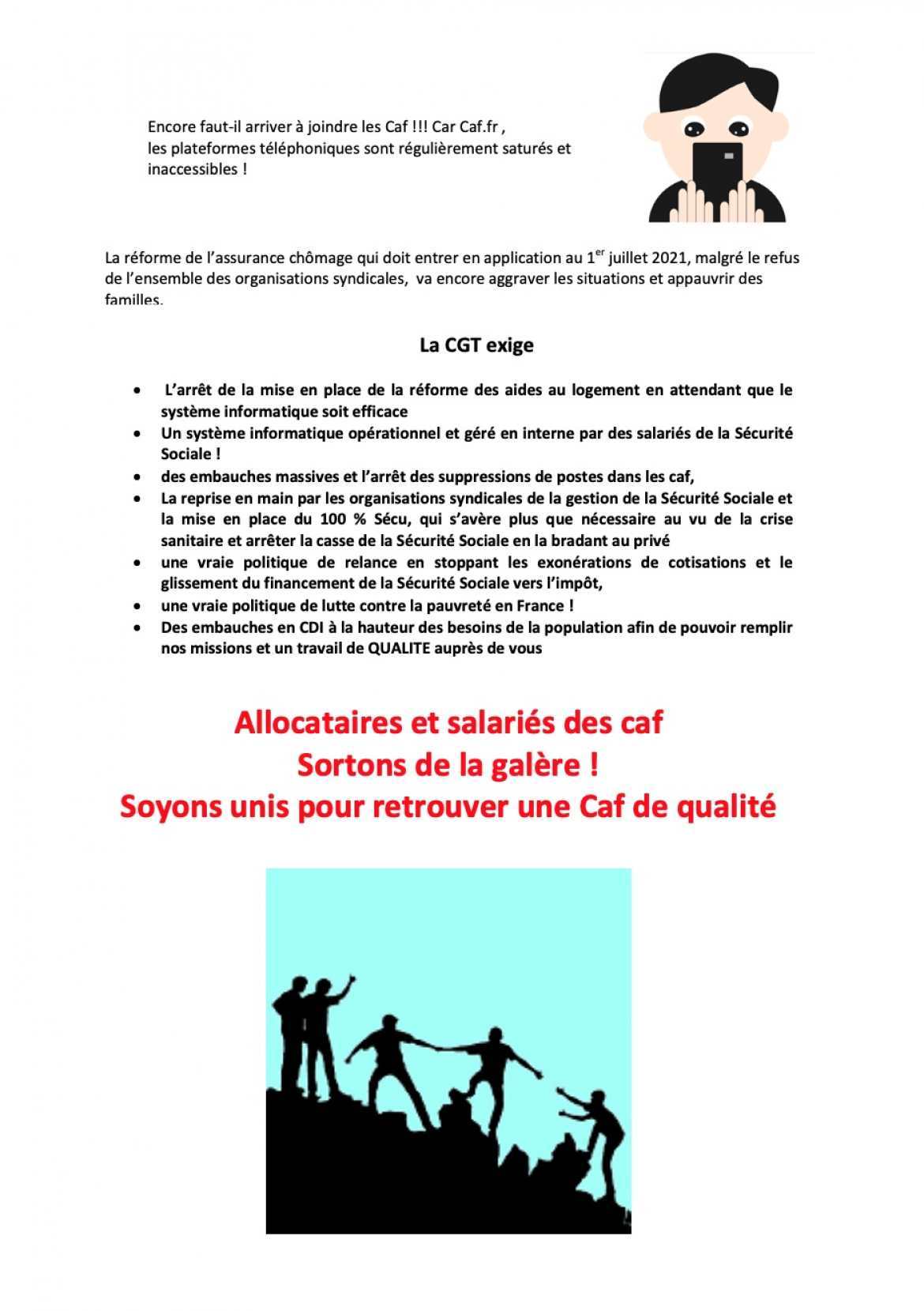 Tract - CGT CAF Rhône-Alpes - Avis aux allocataires - Verso