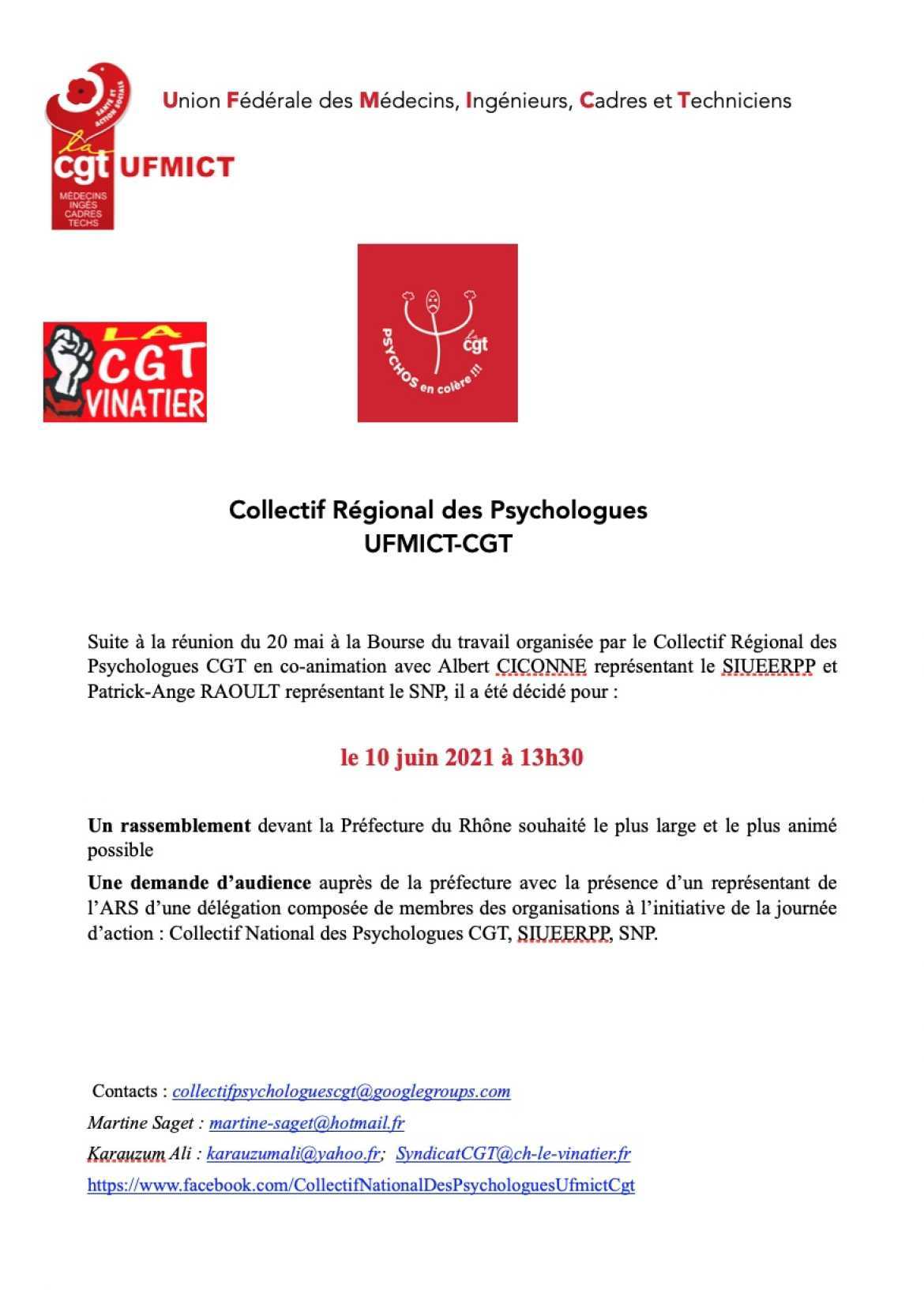 Décision à l'issue de la Réunion à la Bourse du Travail, tenue le 20/05/21