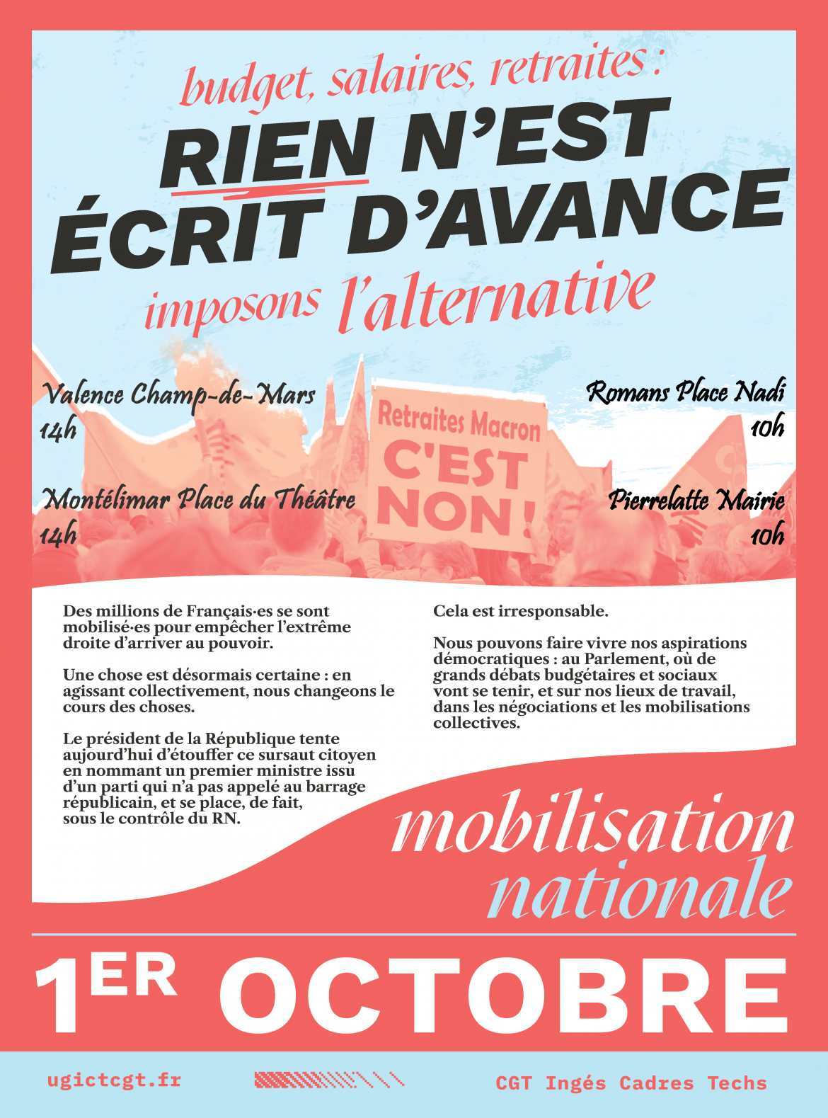 01/10/2024 - Manifestation dans la Drôme ! (Valence/Romans/Pierrelatte/Montélimar)