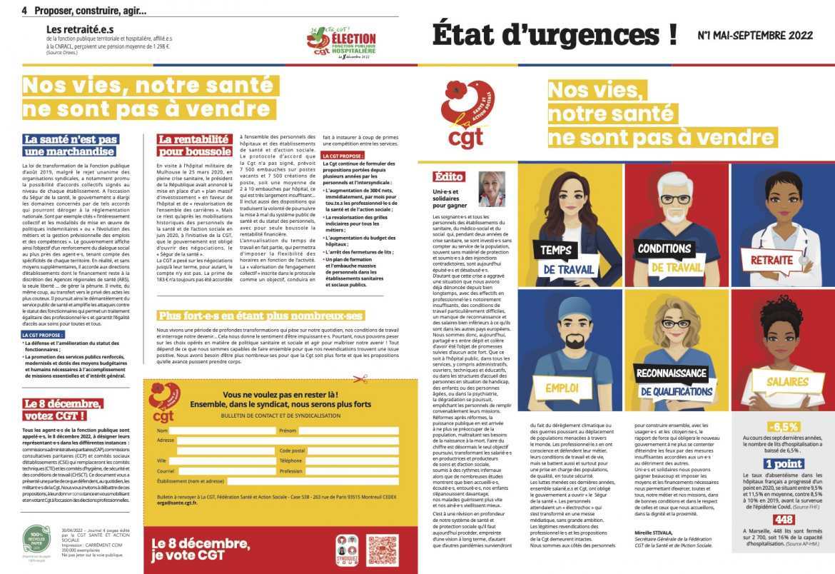 Etat d'urgences ! 4 pages à télécharger en cliquant sur cette image
