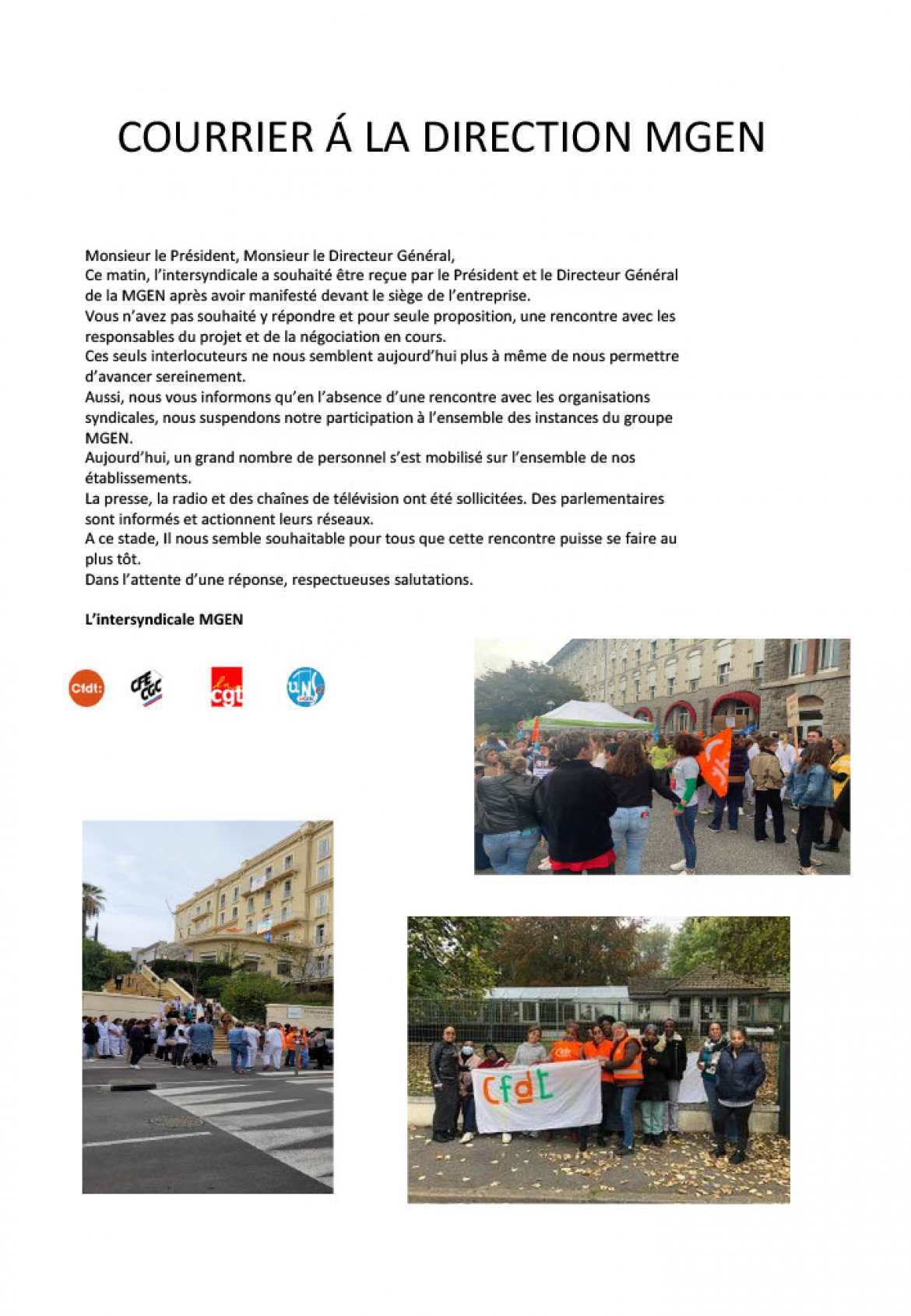 GRÈVE MGEN DU 5 NOVEMBRE 2024