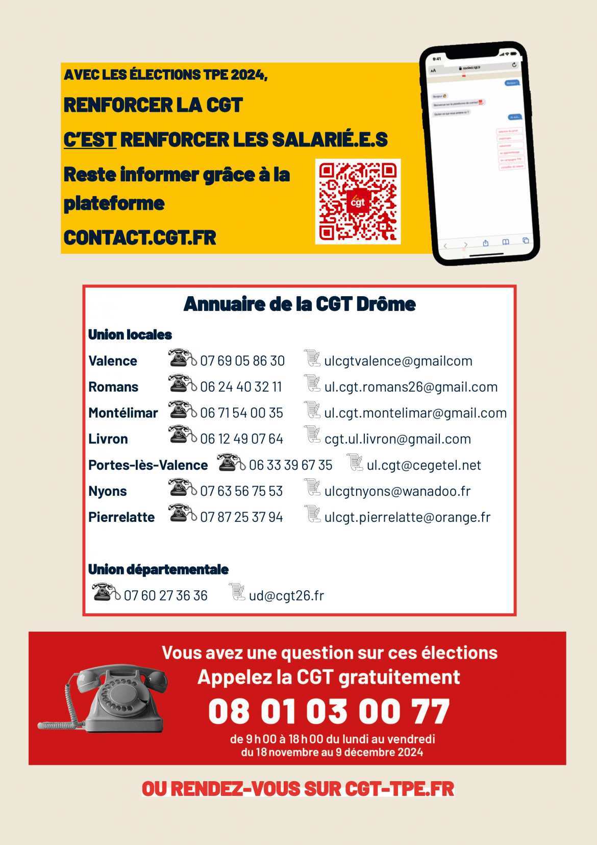 ELECTIONS TPE DU 25 NOVEMBRE AU 9 DECEMBRE