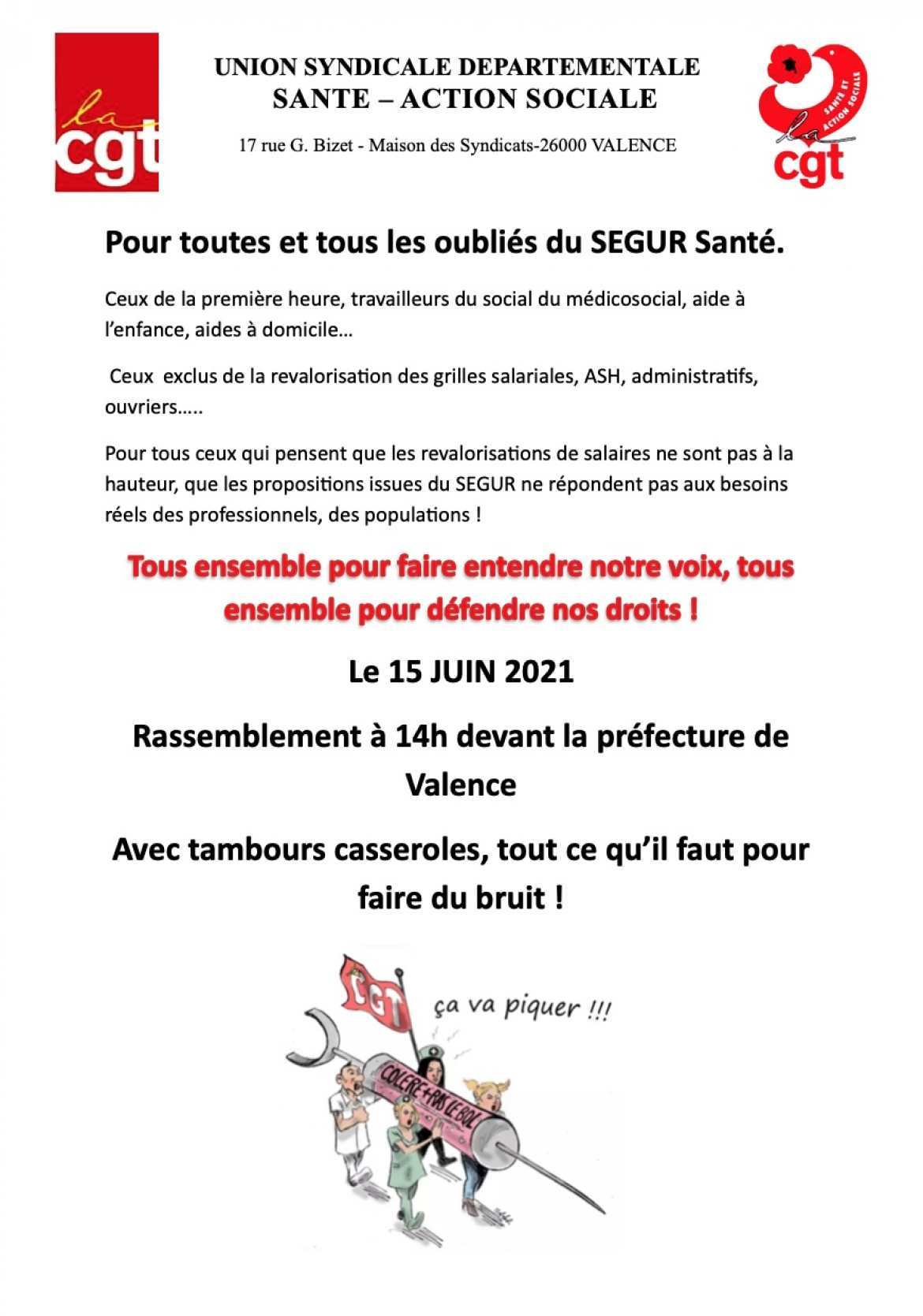 Pour toutes et tous les oubliés du Ségur de la Santé