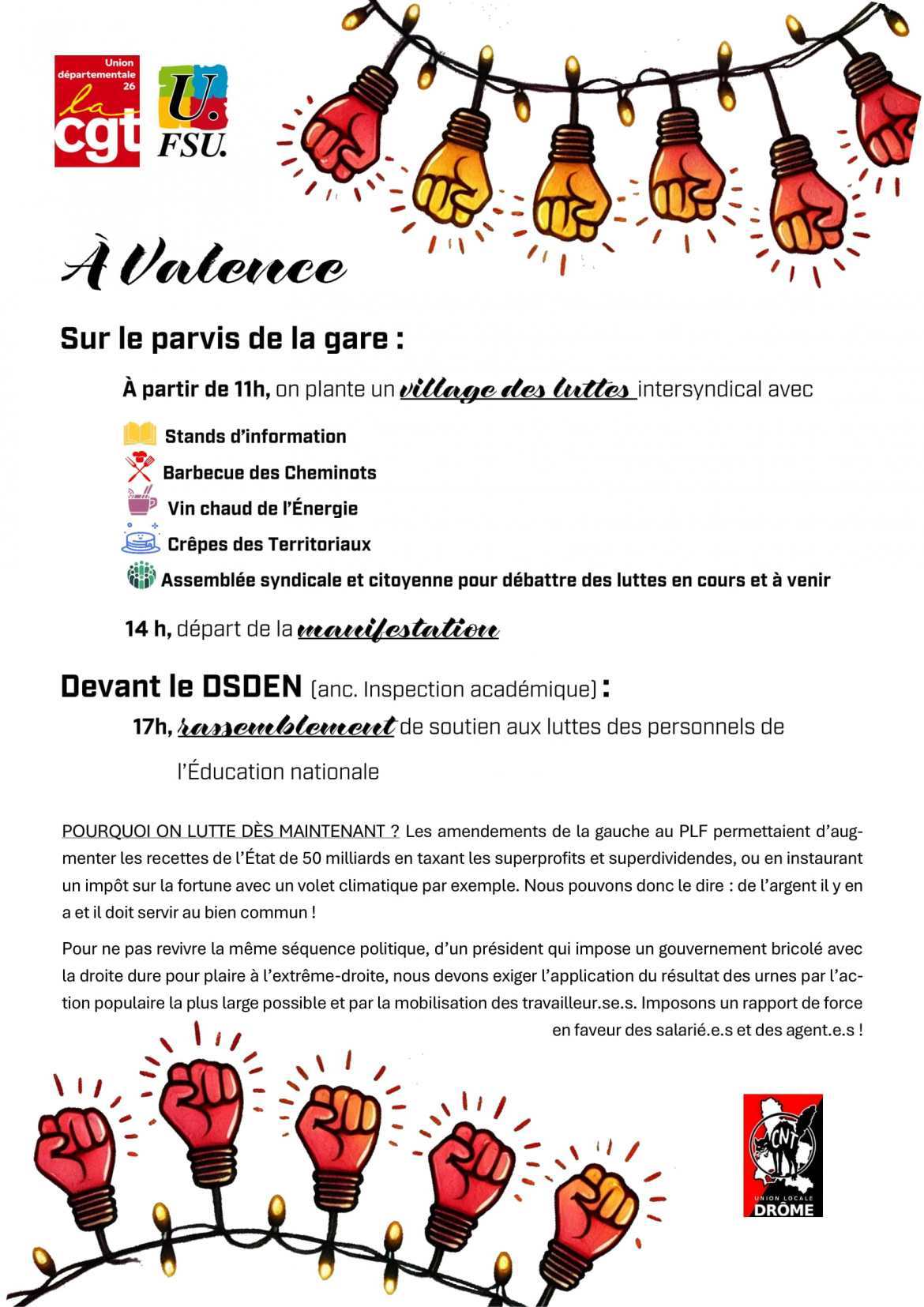 Tract Intersyndical - Drôme - Face B