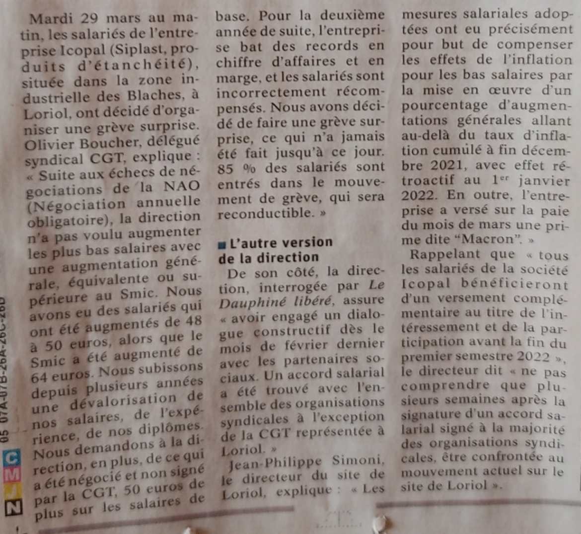 Grève surprise chez Icopal pour réclamer une hausse de salaires