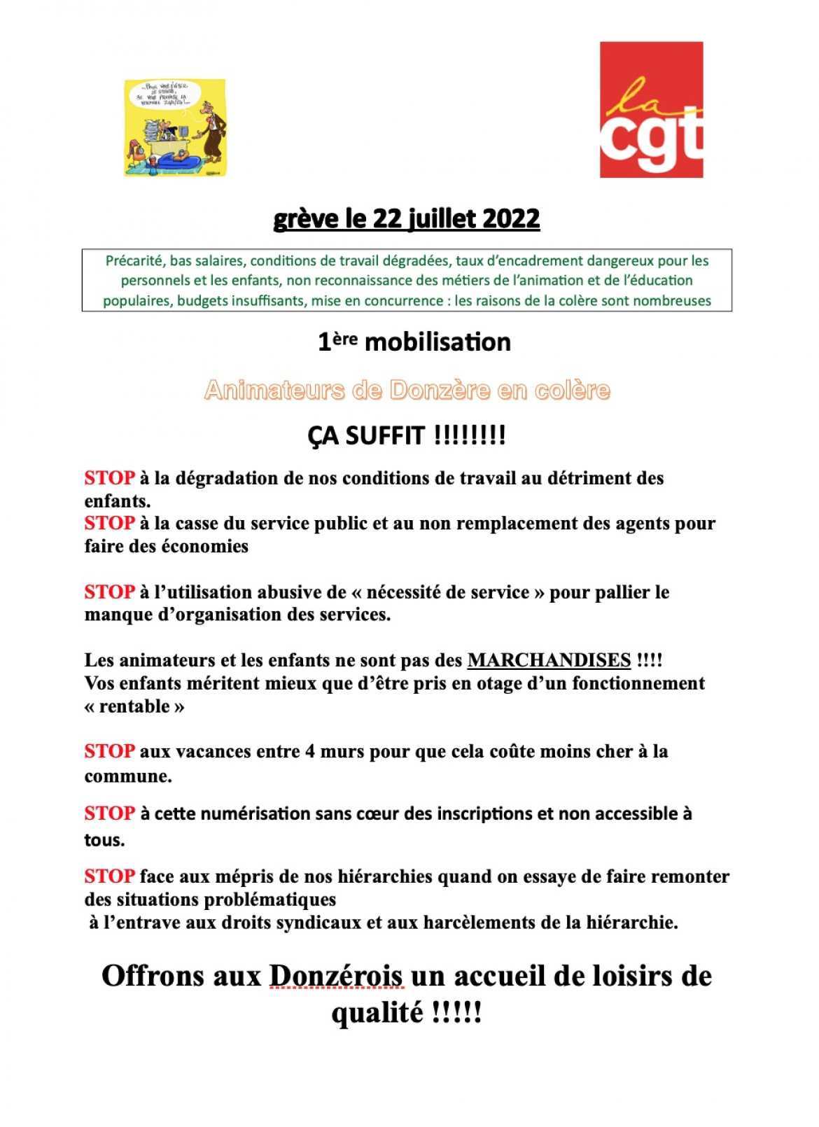 Animateurs de Donzère en colère