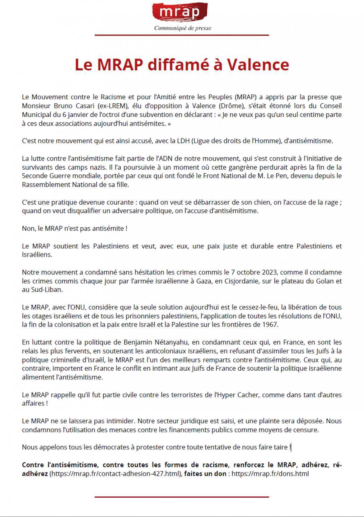Mobilisation pour une paix juste et durable entre Israéliens et Palestiniens